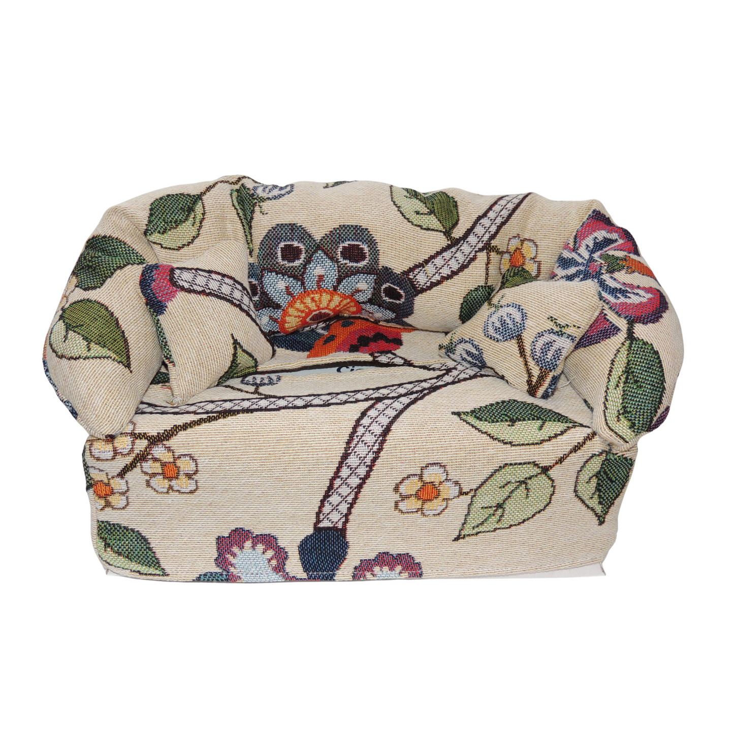 Funda para cajas de pañuelos con forma de sofá. Plantas.