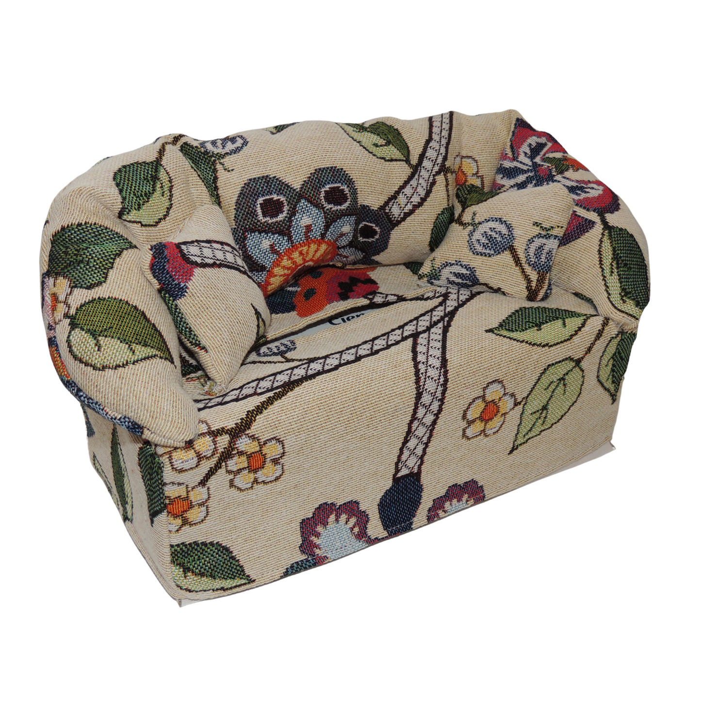 Funda para cajas de pañuelos con forma de sofá. Plantas.