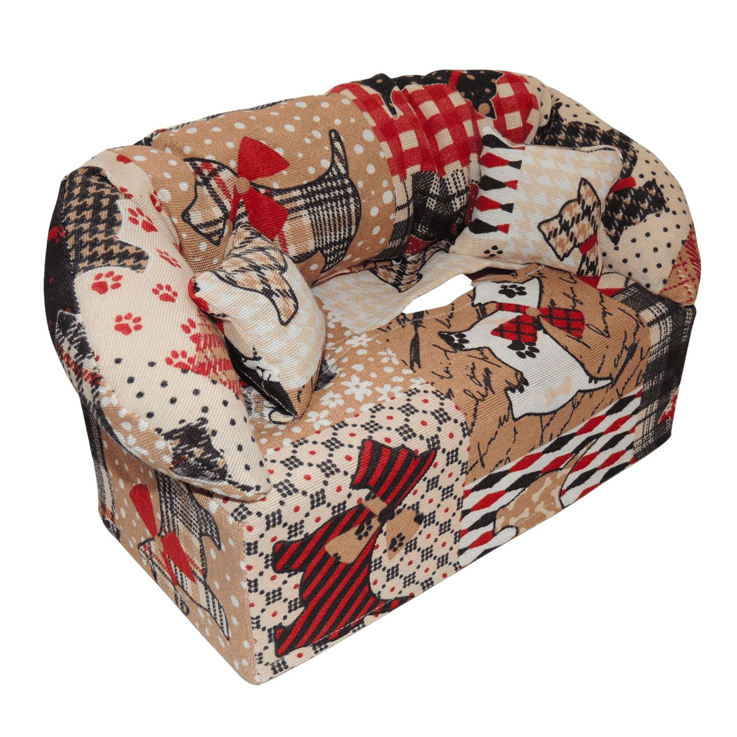 Überzug für Taschentücherboxen als Sofa dargestellt. Hunde - SofaBox36 - Überzüge für Taschentücherboxen als Sofa