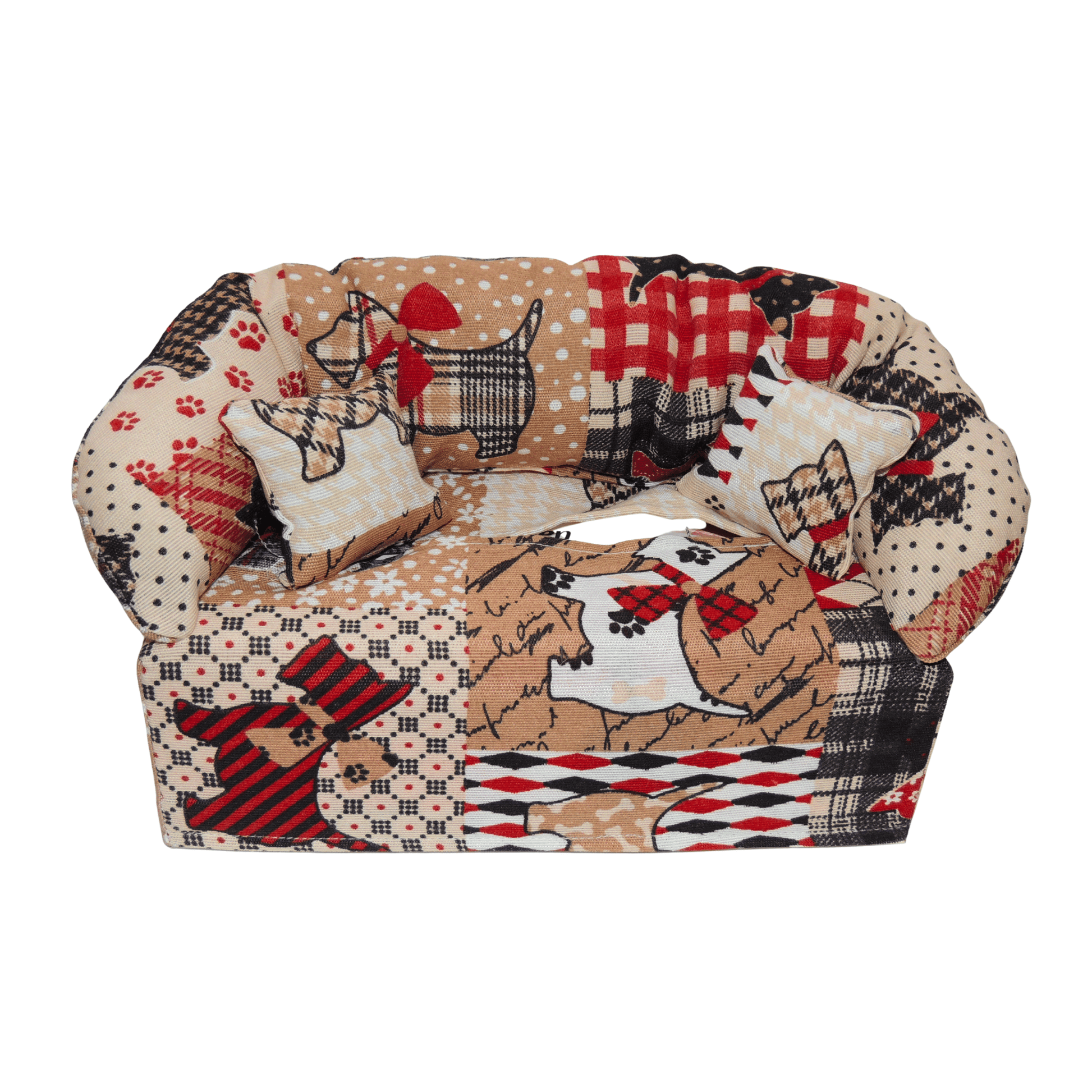 Überzug für Taschentücherboxen als Sofa dargestellt. Hunde - SofaBox36 - Überzüge für Taschentücherboxen als Sofa