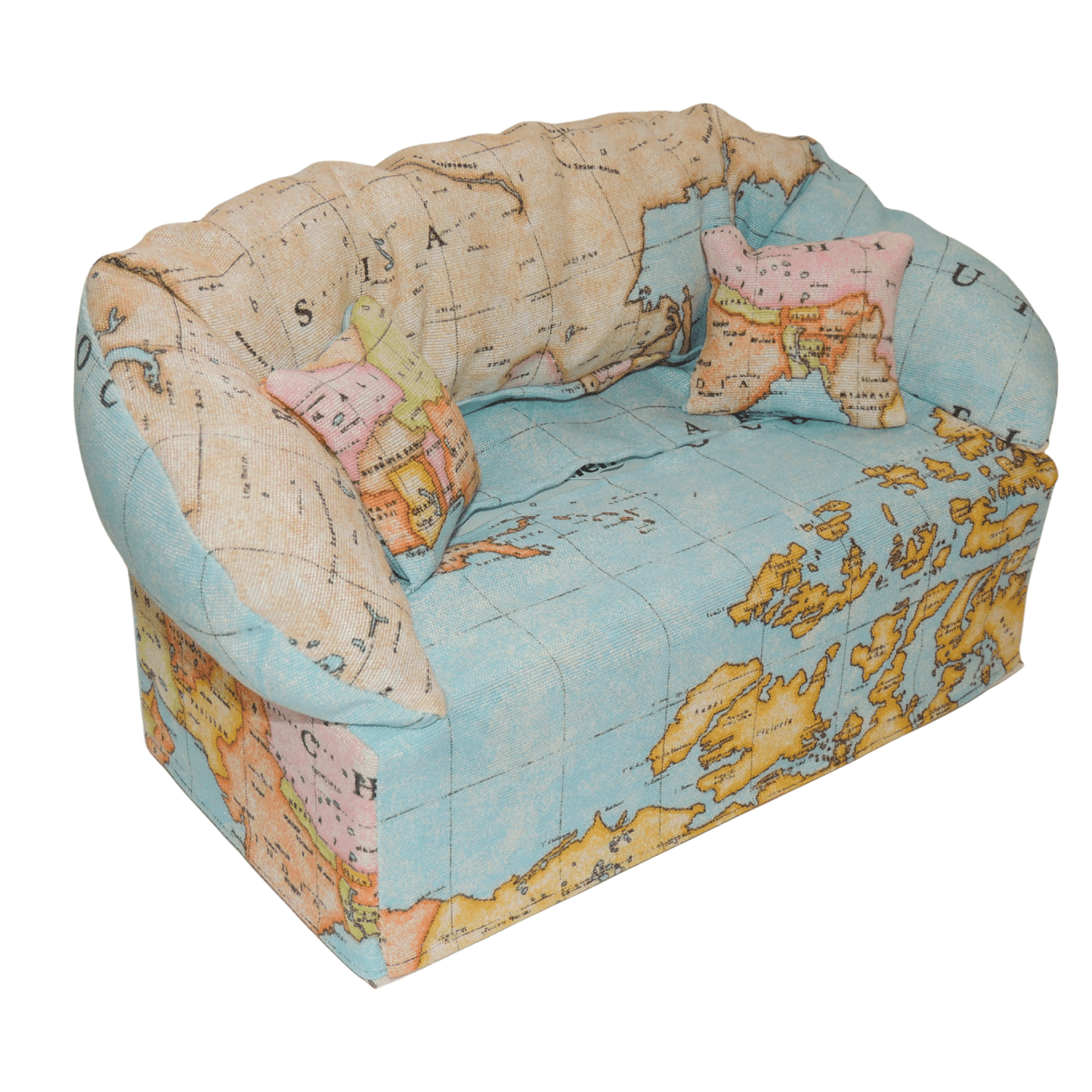 Überzug für Taschentücherboxen als Sofa dargestellt. Landkarte - SofaBox36 - Überzüge für Taschentücherboxen als Sofa