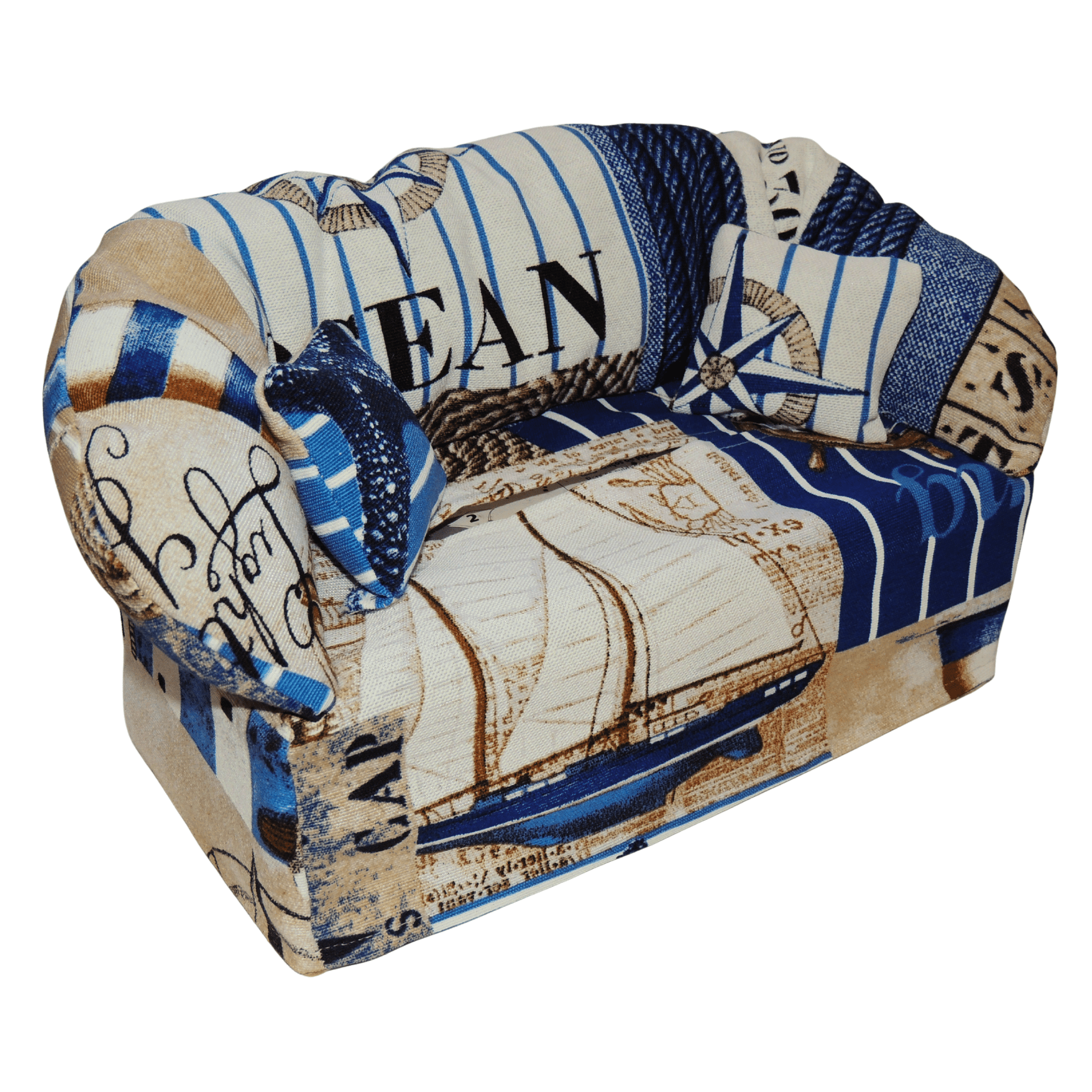 Überzug für Taschentücherboxen als Sofa dargestellt. Maritim - SofaBox36 - Überzüge für Taschentücherboxen als Sofa