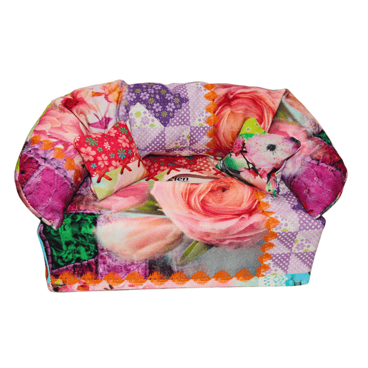 Überzug für Taschentücherboxen als Sofa dargestellt. Pflanzen - SofaBox36 - Überzüge für Taschentücherboxen als Sofa